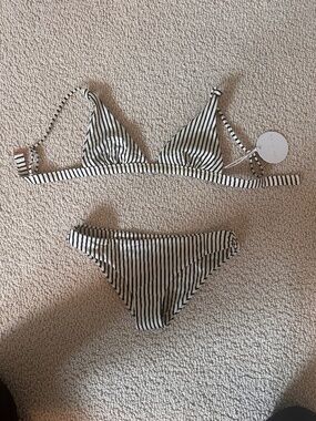 Tori Praver Striped Bikini - Size Small